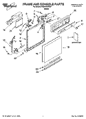 FRAME AND CONSOLE PARTS Diagram and Parts List for DU850SWPU0  Whirlpool Dishwasher