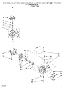 BRAKE, CLUTCH, GEARCASE, MOTOR AND PUMP Diagram and Parts List for RAS8445KQ0  Roper Washer