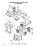 MAGNETRON AND AIR FLOW Diagram and Parts List for KHMC106WAL0  KitchenAid Microwave
