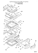 REFRIGERATOR SHELF Diagram and Parts List for KSRS25FGSS13  KitchenAid Refrigerator