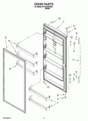 DOOR PARTS Diagram and Parts List for EV181NZRQ05  Whirlpool Freezer