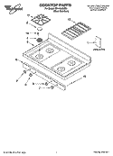 COOKTOP PARTS Diagram and Parts List for GS445LEMS2  Whirlpool Range