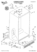 CABINET, LITERATURE Diagram and Parts List for 4YED7FHQKT01  Whirlpool Refrigerator
