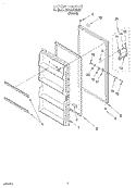 DOOR Diagram and Parts List for EV150FXEN01  Whirlpool Freezer