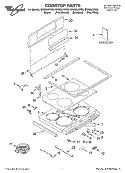 COOKTOP, LITERATURE Diagram and Parts List for GR556LRKT0  Whirlpool Range