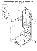 DRYER SUPPORT AND WASHER HARNESS PARTS Diagram and Parts List for LTG6234DQ5  Whirlpool Washer Dryer Combo
