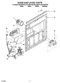 DOOR AND LATCH PARTS Diagram and Parts List for DUL240XTPS9  Whirlpool Dishwasher