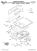 COOKTOP PARTS Diagram and Parts List for YGR556LRKC0  Whirlpool Range