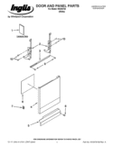 DOOR AND PANEL PARTS Diagram and Parts List for IWU98760  Inglis Dishwasher