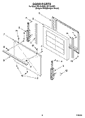 DOOR PARTS, OPTIONAL PARTS Diagram and Parts List for RF110AXST1  Whirlpool Range
