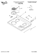 COOKTOP, LITERATURE Diagram and Parts List for 4RF302BXGQ1  Whirlpool Range