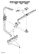 UPPER WASH AND RINSE PARTS Diagram and Parts List for KUDE03FTBL1  KitchenAid Dishwasher
