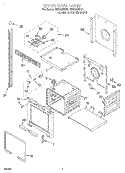 UPPER OVEN Diagram and Parts List for RBD245PDQ7  Whirlpool Wall Oven