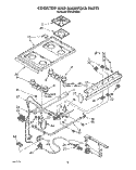COOKTOP AND MANIFOLD, LIT/OPTIONAL Diagram and Parts List for SF316PESW4  Whirlpool Range
