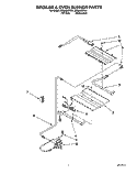 BROILER AND OVEN BURNER Diagram and Parts List for SF365BEYW1  Whirlpool Range