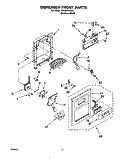 DISPENSER FRONT Diagram and Parts List for GD25SFXHS01  Whirlpool Refrigerator