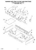 BURNER BOX, GAS VALVES, AND SWITCHES Diagram and Parts List for KGCP467JTL2  KitchenAid Cooktop