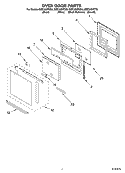 OVEN DOOR Diagram and Parts List for GMC305PDB6  Whirlpool Microwave Oven Combo