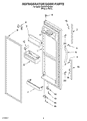 REFRIGERATOR DOOR PARTS Diagram and Parts List for 3XED5SHQKQ02  Whirlpool Refrigerator