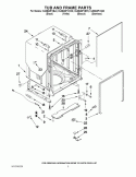 TUB AND FRAME PARTS Diagram and Parts List for KUDE40FXWH0  KitchenAid Dishwasher