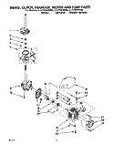 BRAKE, CLUTCH, GEARCASE, MOTOR AND PUMP Diagram and Parts List for LLV7244AW0  Whirlpool Washer
