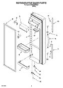 REFRIGERATOR DOOR PARTS Diagram and Parts List for 6GS2SHQXRQ01  Whirlpool Refrigerator