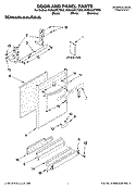 DOOR AND PANEL PARTS Diagram and Parts List for KUDA03CTBL3  KitchenAid Dishwasher