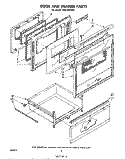 DOOR AND DRAWER Diagram and Parts List for RJE395PW0  Whirlpool Range
