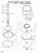 AGITATOR, BASKET AND TUB Diagram and Parts List for LLV7233AW0  Whirlpool Washer