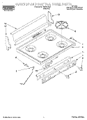COOKTOP AND CONTROL PANEL, LITERATURE Diagram and Parts List for FGP325YL3  Roper Range