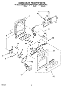 DISPENSER FRONT PARTS Diagram and Parts List for KSRG25FKBL18  KitchenAid Refrigerator