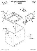 TOP AND CABINET PARTS Diagram and Parts List for LSB6300PW4  Whirlpool Washer