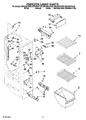 FREEZER LINER PARTS Diagram and Parts List for ED5JHAXTB00  Whirlpool Refrigerator