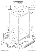 CABINET PARTS Diagram and Parts List for 3XES0GTKNL00  Whirlpool Refrigerator