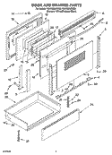 DOOR AND DRAWER PARTS Diagram and Parts List for YGW395LEGQ5  Whirlpool Range