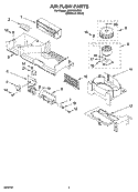 AIR FLOW PARTS Diagram and Parts List for MH2155XPS0  Whirlpool Microwave