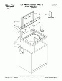 TOP AND CABINET PARTS Diagram and Parts List for 7MWS87750TW1  Whirlpool Washer