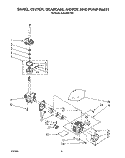 BRAKE, CLUTCH, GEARCASE, MOTOR AND PUMP Diagram and Parts List for 4LA9300XYW0  Whirlpool Washer