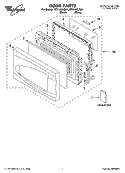 DOOR PARTS Diagram and Parts List for MT2145SJQ01  Whirlpool Microwave