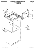 TOP AND CABINET PARTS Diagram and Parts List for TAWS700RQ1  Estate Washer