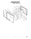 OVEN DOOR Diagram and Parts List for RB160PXYQ4  Whirlpool Wall Oven