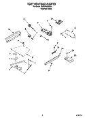 TOP VENTING PARTS Diagram and Parts List for YKDRP467RS00  KitchenAid Range