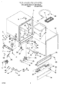 TUB ASSEMBLY Diagram and Parts List for RUD3000GB1  Roper Dishwasher