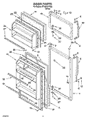 DOOR PARTS Diagram and Parts List for RT18BKXKQ02  Roper Refrigerator