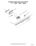 CONTROL PANEL AND LATCH PARTS Diagram and Parts List for KUDL15FXBL5  KitchenAid Dishwasher