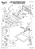TOP AND CONSOLE PARTS Diagram and Parts List for GGQ9800PG2  Whirlpool Dryer