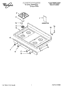 COOKTOP PARTS Diagram and Parts List for YSF385PEGQ7  Whirlpool Range