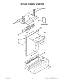 DOOR PANEL PARTS Diagram and Parts List for KUDS30FBSS0  KitchenAid Dishwasher