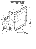 DOOR AND LATCH PARTS Diagram and Parts List for KUDB03CTBS2  KitchenAid Dishwasher