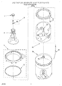 AGITATOR, BASKET AND TUB Diagram and Parts List for BYCW4271W0  Whirlpool Washer